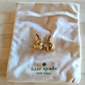Kate Spade gold ball knot drop earrings